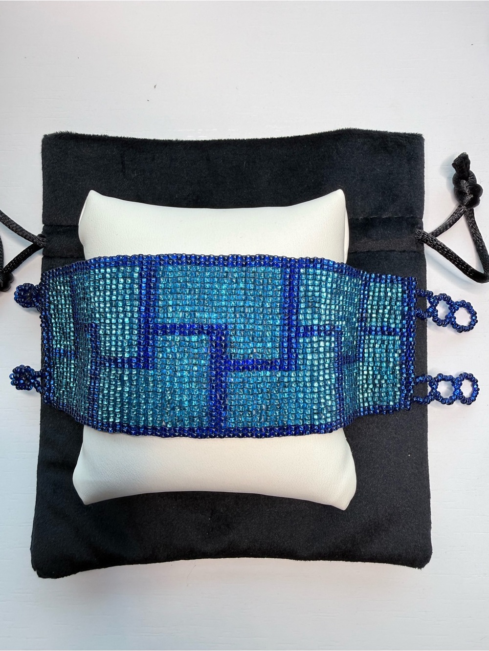 Native Blue and Teal Beaded Bracelet